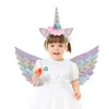 New New Rainbow Unicorn Angel Wings Fascia per ragazze Tema unicorno Decorazione per feste di compleanno Forniture Regalo per bambini Fata Puntelli Cosplay