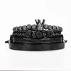 Bangle 4pcs/set Hip Hop Braided Braiding Bracelet Men Pave CZ Zircon Crown Roman Numeral Bracelet Luxury Jewelry Dropship 230620