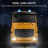 1:24 6 canais rc caminhão de engenharia carro de controle remoto com luzes led 2.4ghz misturador tanque caminhão basculante guindaste veículo escavadeira