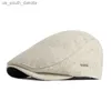 温かいアイビーキャップブリティッシュスタイルビンテージ冬のフラットキャップアウトドアスポーツファッションレトロベレー帽子カジュアルニュースハットドロップシップL230523