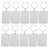 أكياس المجوهرات الكثير من 10pcs Keyring DIY قابلة للفصل المستطيل الأبيض PO الإطار 3.3x5cm