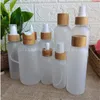 Bottiglie e vasetti di plastica smerigliata all'ingrosso/plastica bianca/plastica trasparente 60ml 120ml 150ml 250ml tappo di bambù pompa spray bottlegoods Axesk