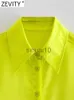 Zevity Femmes Mode Col Rabattu Jaune Poitrine Chemisier Décontracté Bureau Dames À Manches Longues Chemise Chic Blusas Tops LS492 J230621