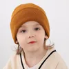 Berets Nette Baby Häkeln Strickmütze Beanie 2023 Herbst Solide Warme Skullies Beanies Caps Strickmütze Kinder Mädchen Winter Kleinkind Hüte