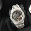 QW6B Wristwatch إصدار جديد من الهيكل العظمي VVS1 Diamonds Watch Pass TT Rose Gold Mixed Sier Top Sender Mosty Movement Men