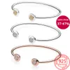 2023 Vrouwen Sterling Zilver Pandora Bedel Open Armband Rose Goud Pav Party Sieraden Bedel Zomer Armband Mode Universele Armband voor Vrouwen