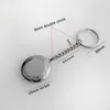 Keychains 1pc Round Butterfly Knot Locket Stainless Steel Keychain DIY Key Chains For Men Family Memory Making Accessories Gift