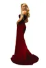 Graceful Burgundy Prom Evening Dresses With Tassel Sexy Off Shoulder Split Evening Gowns Arabic Stylish Long Party Occasion Vestidos