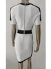 Abiti casual 2023 Abito estivo Donna Sexy scollo a V Manica corta Fasciatura bianca Ladies Clebrity Party