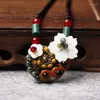 Pendant Necklaces Sea Shell Flowers Vintage Choker Necklace Women Ethnic Collar Nature Stones Jewelry