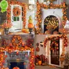 New Artificial Autumn Maple Leaves Pumpkin Garland Led Fairy Lights per la festa di Natale del Ringraziamento Decorazione fai da te Puntelli di Halloween