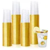 Cake Tools 75 50pack 12oz Gold Plastic Cups Premium Rimmade engångs tumlar för eleganta bröllop Trevliga firande 230620