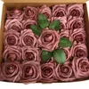 Fleurs décoratives 25 têtes 8 CM artificielle PE mousse Rose mariée Bouquet fleur pour fête de mariage Scrapbooking bricolage avec boîte