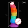 Deslumbrante colorido iluminado realista dildos vermelho verde luz noturna top líquido silicone armadura vagina ponto g sexo orgasmo pênis falso pau senhora lésbica gay brinquedos sexuais