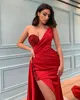 Sexy Red Sequins Prom Dresses Sweetheart Overskirts Evening Gowns Slit Pleats Formal Red Carpet Long Special Occasion Party dress