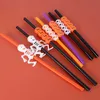 NYA 5st Halloween Skalle Pumpkin Plast Strumhs Happy Halloween Party Home Bar Decoration Prop Kids Cocktail Drinking Straw Supplies