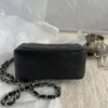 Luksusowe designerskie torba na ramię CF z czarną złotą klamrą i diamentową siecią kratową modne torby retro crossbody