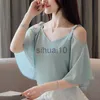 Women's Blouses Shirts SEXMKL Sexy Chiffon Summer Blouse Women 2023 Fashion Casual Butterfly Sleeve Shirt Korean Ladies Tops White Blouses Blusas Mujer J230621