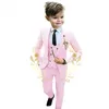 Suits Formal Beige Boys Suit 3 Piece Party Wedding Tuxedo Child Jacket Pants Vest Custom Made Kids Costume 3-16 years old 230620