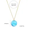 Collares con colgantes, collar de bola redonda de resina transparente con diseño de 2023 para mujeres y niñas, esferas de nube azul cielo, regalos de joyería de moda