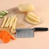 1PC, noży do marszczenia, fale ze stali nierdzewnej francuskie frytki Slicer ręczny chopper chipper, narzędzie tnące do marchwi ziemniaka warzywne, faliste marszczone narzędzie do cięcia