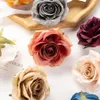 Flores secas 100 pçs 9cm parede artificial para scrapbook natal decoração para casa grinaldas jardim de casamento diy caixa de doces rosas brancas de seda