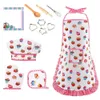 Kitchens Play Food 411Pcs Kids Cooking Apron Gloves Hat Set Pink Easter Halloween Child Chef Kitchen Baking Tool Play House Toys 230620