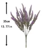 Getrocknete Blumen, 2 Stück, künstliche Provence, romantischer Lavendel, künstliche Pflanzen, Winterraureif, falscher Schnee, Samt, Heim- und Wohnzimmerdekoration