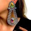 Hoop Huggie Stonefans INS Exaggerated Earrings Rings Sets for Women Luxury Colorful Crystal Bridal Jewelry Set Dubai Wedding 230620