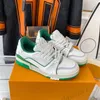 Tasarımcı Spor Sneaker Virgil Trainer Sıradan Ayakkabı Buzağı Deri Abloh Beyaz Yeşil Kırmızı Mavi Mektup Kaplama Platform Eğitmeni Spor Ayakkabıları