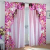 Vorhang Eleganz Frühling Hochzeit Blume Rose Rot Rosa Moderne 2 Stück Dünne Fenster Für Wohnzimmer Schlafzimmer Wohnkultur