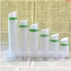 エアレスポンプボトル透明キャップグリーンエッジメイクローションローション液体ファンデーション空の化粧品コンテナ10pcs/lothigh Quantlty xxwaw