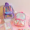 2023 mode Laser Rucksack Frauen Mädchen Tasche Transparent Holographische Kleine Größe Rucksack Für Teenager Mädchen Casual Schule Taschen Kind