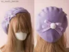 Mode japonais JK Lolita béret chapeau pour femmes filles laine Kaii nœud papillon feutre bonnet hiver chaud chapeaux L230523