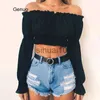 Women's Blouses Shirts Fashion White Chiffon Blouse Shirt Off Shoulder Sexy Crop Tops Ruffles Pull Sleeve Autumn Women's Shirt Blusas J230621