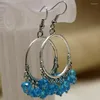 Boucles d'oreilles pendantes mode bleu ciel pour femmes perles de cristal de verre goutte prix de gros bijoux à bricoler soi-même B2890