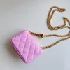 Bolso de cadena de diseñador Bolso con solapa de piel de becerro de caviar Bolso de hombro de lujo de 12,5 cm Bolso cruzado de alta imitación con caja ZC091