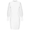 Casual Dresses Ocstrade Verbandkleid Langarm Party 2023 Ankunft Herbst Winter Mesh Sexy Weiße Outfits Für Frauen Bodycon Club