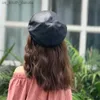 H3535 Berretto da donna Berretto giapponese retrò in pelle PU Cappello da pittore Ragazza Primavera Autunno Moda di alta qualità Tutto-fiammifero Cappelli di colore puro L230523