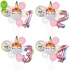 Nuevo Globo de unicornio arcoíris, Globos de aluminio con números, Globos para niños y niñas, suministros de decoración para fiesta de cumpleaños, recuerdo de Baby Shower, juguete para regalo