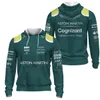 Fatos de treino masculinos Vendendo Fórmula 1 Aston Martin Team Green Zip Pullover Masculino Feminino Corrida Esportes radicais Roupas de competição 230620