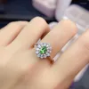 Anelli a grappolo KJJEAXCMY Gioielleria raffinata S925 Argento sterling intarsiato Tsavorite naturale Ragazza Trendy Gemstone Ring Test di supporto Stile cinese