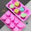 Stampi da forno 8 Anche fiori e piante Moon Cake Stampo in silicone Stampo per sapone fatto a mano Stampi fai da te 068