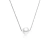 Nouveaux colliers de perles d'eau douce rondes simples Ins 100% 925 argent Sterling pendentif géométrique collier cadeaux d'anniversaire