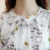 여자 블라우스 셔츠 새로운 시폰 인쇄 여성용 우아한 오픈 어깨 블라우스 여성을위한 꽃 셔츠 etet 느슨한 여성 탑 의류 825c 30 J230621