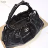 New Top Women's Bag Luxury Designer Handbag Fashion Plaid Chain Tassel Shoulder Bag Versatile in Europe and America Large Capacity Black Drawstring Bags 746210