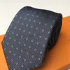 Men's Letter Tie Silk Necktie Black Blue Jacquard Woven Party Wedding Business Fashion Casual Design with Box