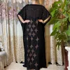 Ubranie etniczne Dubai Abaya Diamond Long Dashiki Summer Flower Design Czarna sukienka z szalikiem dla Lady African Ubrania HD007