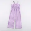 Family Matching Outfits Girlymax Baby Girls Mommy me Boutique Children Clothes Sleeveless Milk Silk Lavender Stripe Jumpsuit 230621