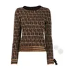 2030 pullover frauen Herbst rundhals gestreiften mode Lange Hülse Frauen High-End-Jacquard Strickjacke stricken Pullover Mäntel